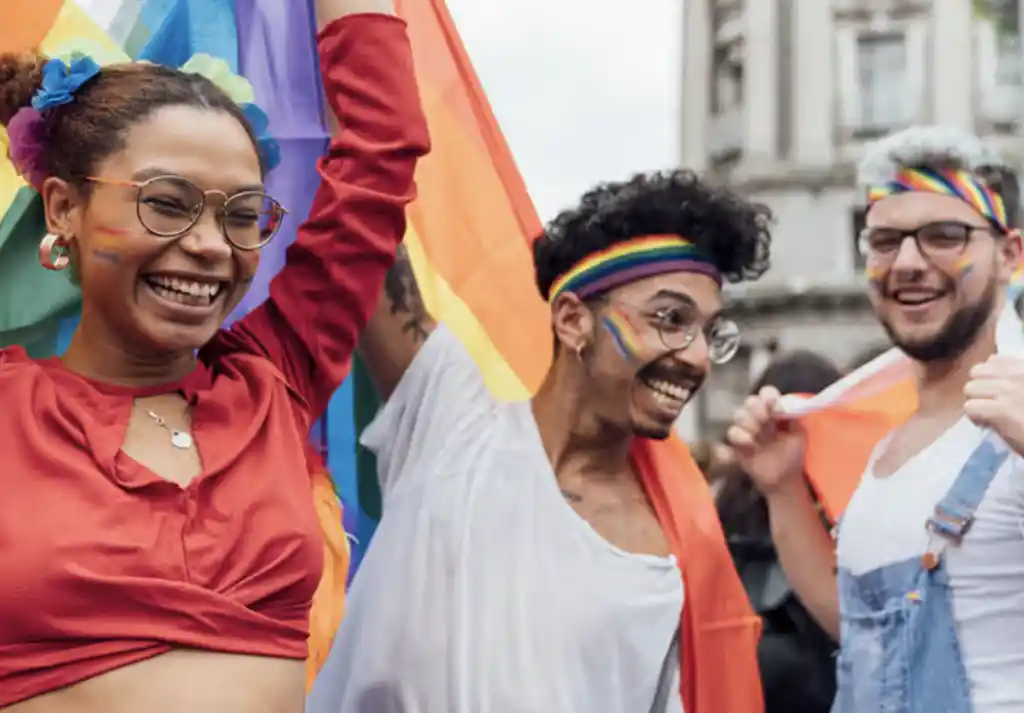 people in pride parade